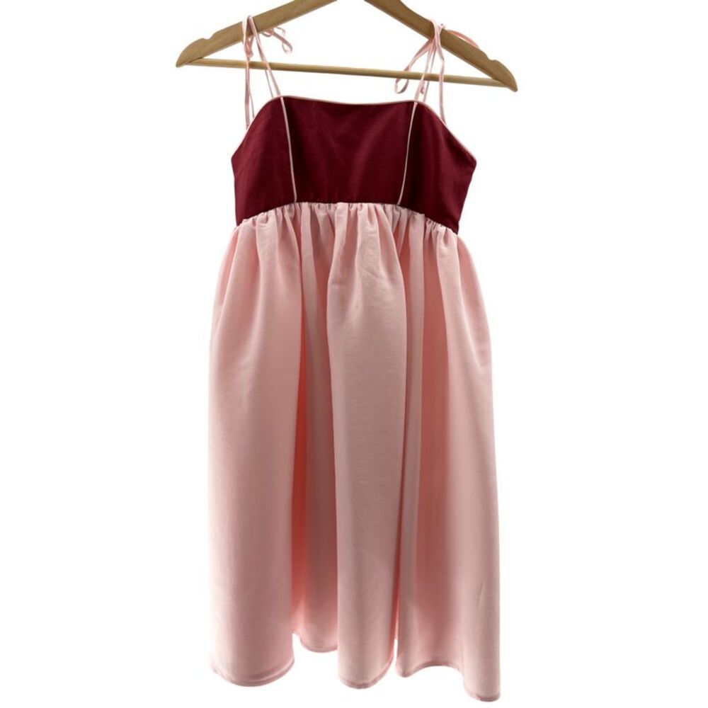 Ohsevendays Women Maternity Wendy Linen Dress Pink 3x